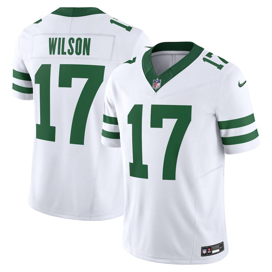 Men New York Jets #17 Garrett Wilson Nike Legacy White Vapor F.U.S.E. Limited NFL Jersey